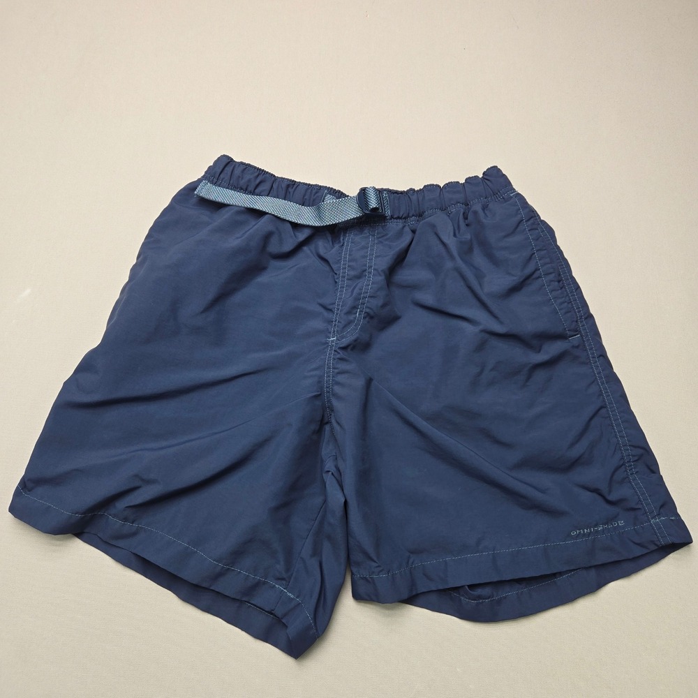 Columbia Shorts Omni-Shade Hiking Belted Navy Blue Men Size L 7 Inseam AM4828